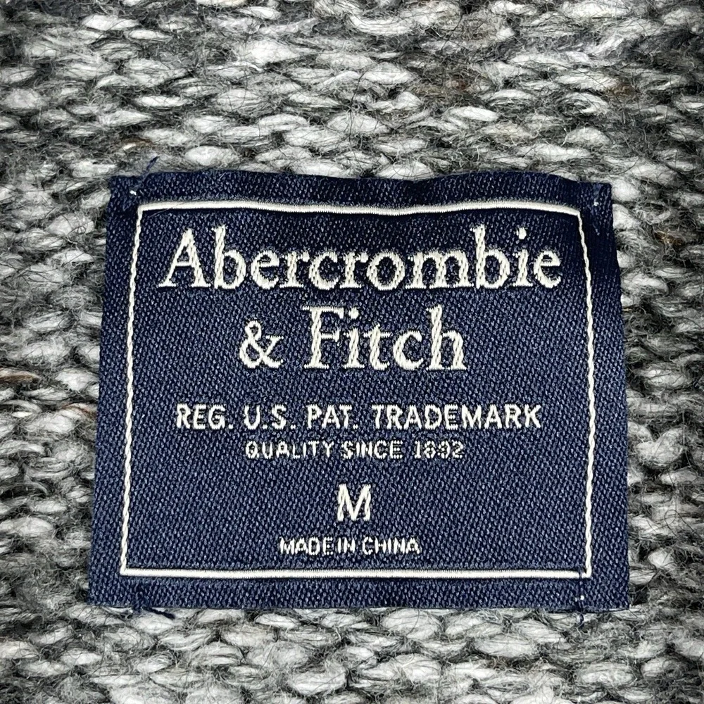 Abercrombie & Fitch Cardigan‎ Womens Medium Gray Marled Shawl Collar Open Front